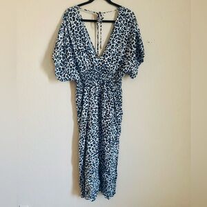 Blue Leopard Print Women's Dress